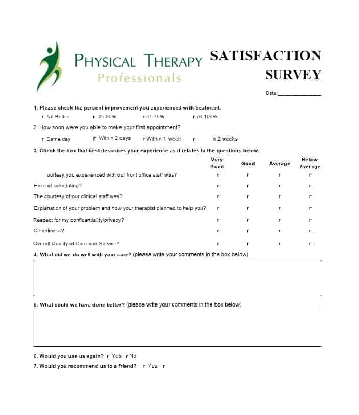 Patient Satisfaction Survey Template 24